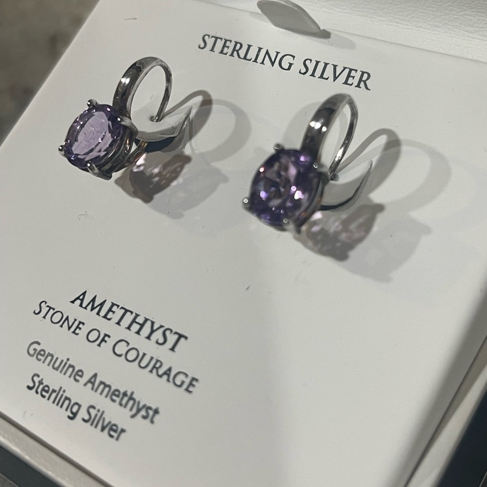 Amethyst Oval Leverback Earrings (4-3/4 ct. t.w.) in Sterling Silver